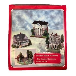 Vintage Liberty Falls Collection Set 1 Lot Of 4 Village Structures 2001‎ Haunted